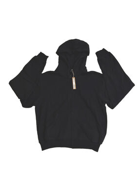 SKIMS COTTON FLEECE ZIP UP HOODIE WOMENS BLACK COLOR SIZE LARGE